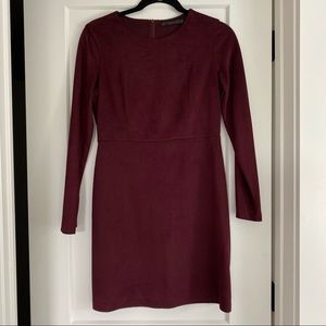 Zara Velour Dress in Burgundy